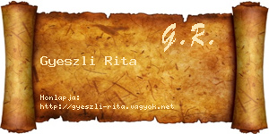 Gyeszli Rita névjegykártya